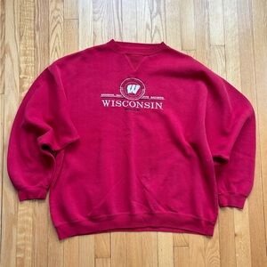 Vintage Wisconsin Badgers Cadre Athletic Men’s Crewneck Sweatshirt 2XL XXL Red